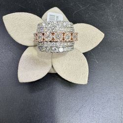 14k Two Tone Diamond Ring 5 Carat Diamond Men’s Ring 