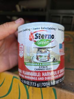 140 Sterno Green Canned Heat Fuel Cans – New – Emergency Prep, Camping, Catering