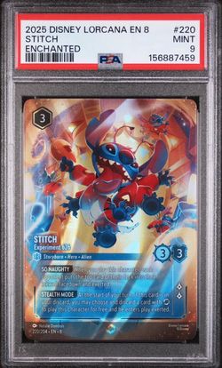 Disney Lorcana PSA 9 Stitch Enchanted Reign Of Jafar