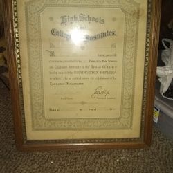 1890 High School Collegiate Diploma Ontario Canada