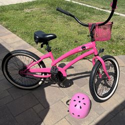 20” Girls Beach Cruiser Skullxbones Pink Bike