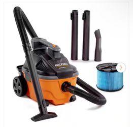 4 Gal. 5.0 Peak HP Portable Shop Vacuum Wet Dry Vac with Fine Dust Filter, Locking Hose and Attachments WD4070