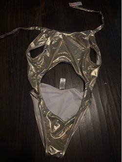 Gold one piece, bathing suit
