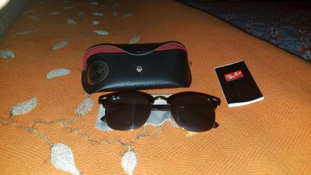 Ray Ban clubmaster Black and Gold sunglasses with case.