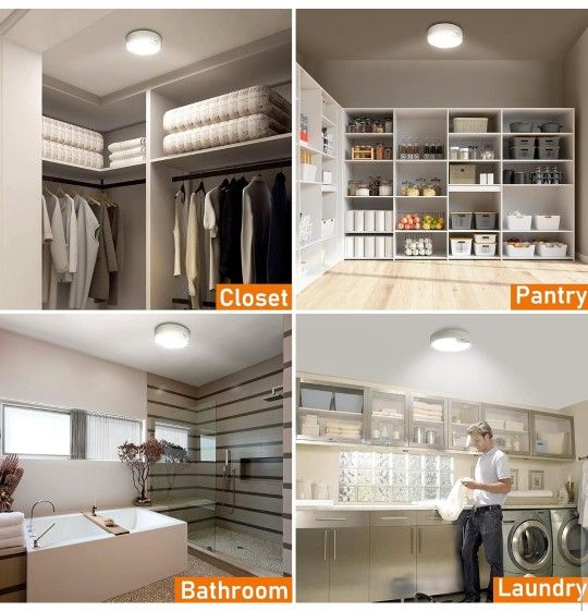 Minimalist Design Motion Sensor Battery Operated Ceiling Light Indoor/Outdoor