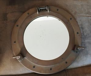 Brass porthole mirror  decor