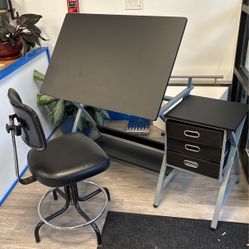 Drawing Table, Drawers And Stool $100