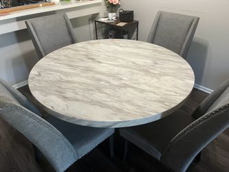 4 CHAIR MARBLE DINING SET