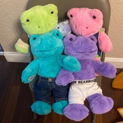Lot Of 5 Build A Bear Frogs 