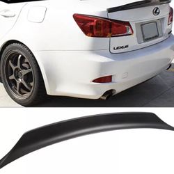 Fits 06-13 Lexus IS250 350 IS F Sport V2 Style Unpainted Black PP Trunk Spoiler