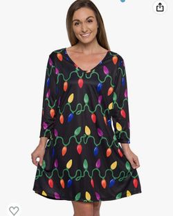 Silver Lilly Women's Holiday Christmas Lights Costume Dress 