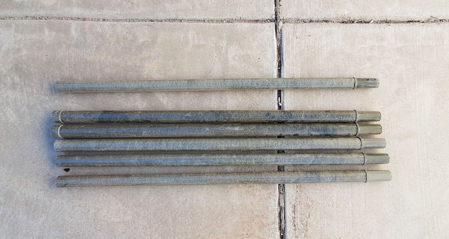 6x Fiberglass Military Mast Poles 