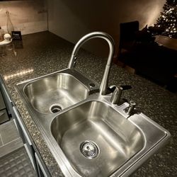 Kitchen Sink with Faucets And Soap dispenser Kohler