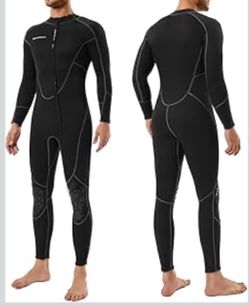 Seaskin Mens 3mm Shorty Wetsuit Womens, Full Body Diving Suit Front Zip size large nwot