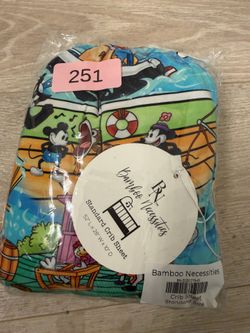 BAMBOO CRIB SHEET - DISNEY STEAMBOAT WILLIE