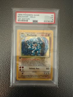 1999 Pokémon Machamp Holo 1st Edition PSA 5