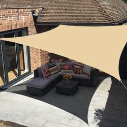 New In Box 12x12 Feet Sun Sail Shade Square Gray Or Cream With Hanging Ropes Included 