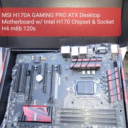 MSI H170A GAMING PRO ATX Desktop Motherboard w/ Intel H170 Chipset & Socket H4 m6b 120s
