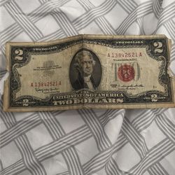 2 dollar bill red note