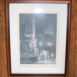 Vintage Tom Lynch Authentic Watercolor Painting “ The Last Edition” Chicago 23.5x29.5” 