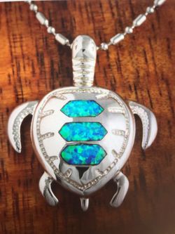 3 opal turtle pendant