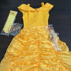 Girls Halloween Costume Belle With Accessories Size 4-8