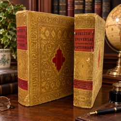 1(contact info removed) Webster's Universal Unabridged Dictionary 2 Vol Set Ornate Embossed