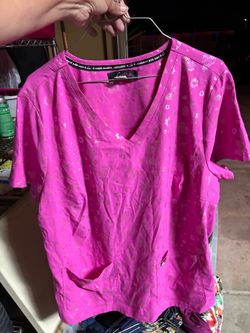 Koi Lite Pink Floral Medical Scrub Top