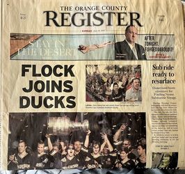 Newspaper Anaheim Ducks Win First National Championship Game