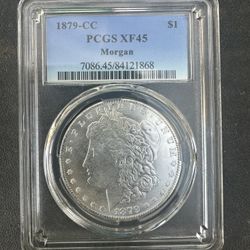 1879 CC Morgan silver dollar PCGS XF 45