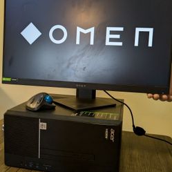 Omen Monitor and Aspire T PC With Trackball Mouse. Bundle