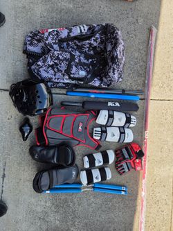Adidas & ATA Martial Arts Sparring Gear Set with Large Duffel Bag