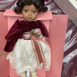 Antique Porcelain Doll Chatelaine With Stand