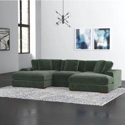 green corduroy sectional