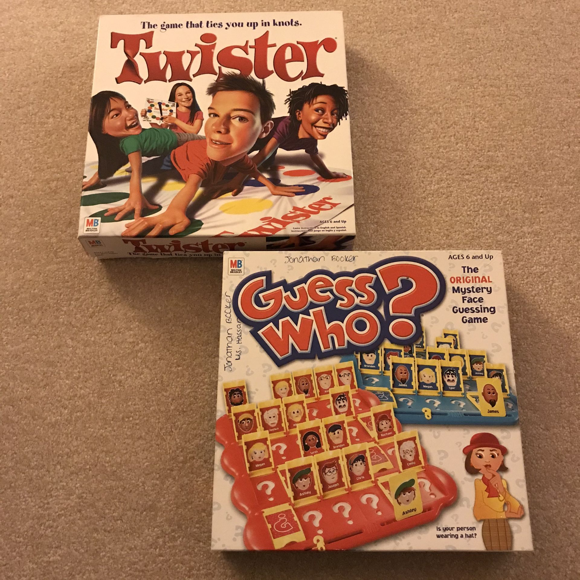 Twister and Guess Who classic board games complete toys