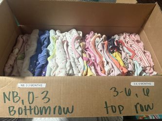 Box Of Baby Girl Clothes 0-6