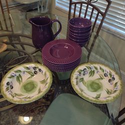 6 Large Soup Bowls, 6 Small Soup Bowls,  1 Pitcher, 2 Serving Bowls