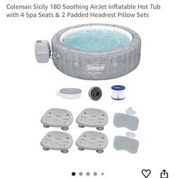 New in box Coleman Sicily AirJet Round Inflatable VWHot Tub with EnergySense C over 90519E seats 5-6