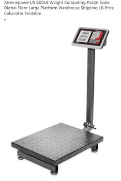 XtremepowerUS 600LB Weight Computing Postal Scale Digital Floor Large Platform Warehouse Shipping LB Price Calculator Foldable 8 19 6 3 MT782(M3 M4
