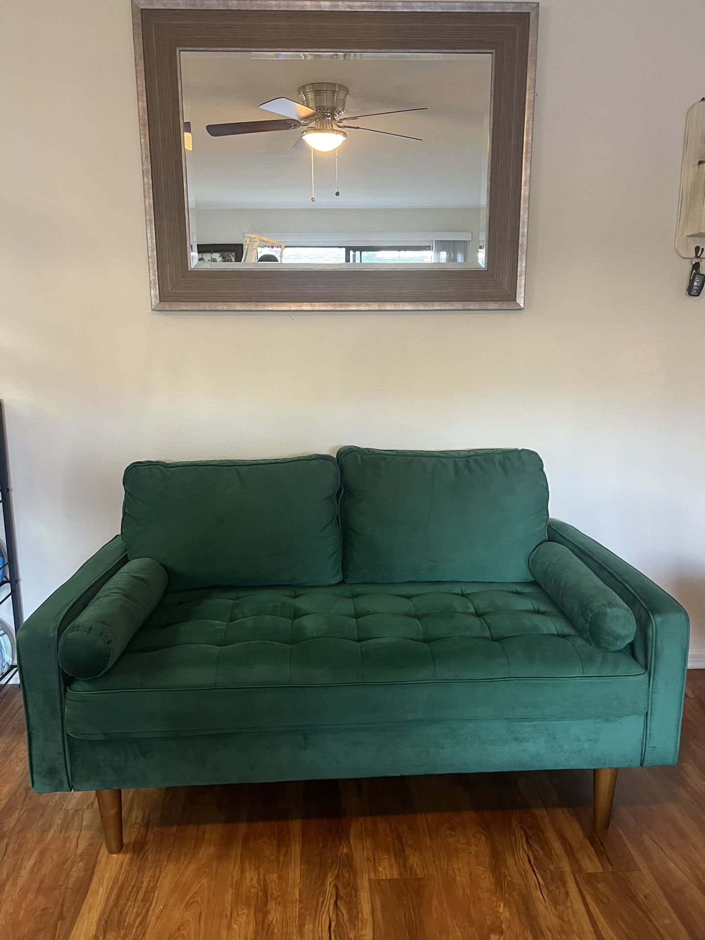Velvet Green Loveseat