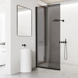 *Brand New* 34 in. W x 74 in. H Single Panel Frameless Shower Screen with Tempered Glass