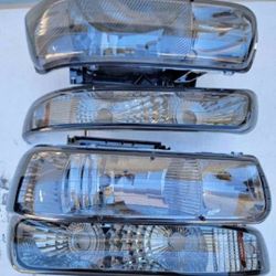 99-02 Chevrolet Silverado 00-06 Suburban Tahoe Headlights Luces Micas Calaveras Faros Faroles Focos Headlamps Chevy