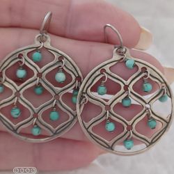 Rare SILPADA sterling Silver Turquoise Cha Cha Earrings
