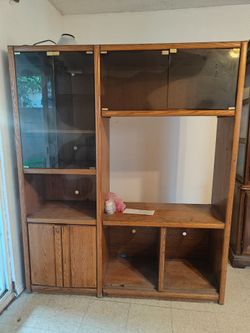 Wooden Cabinet with Glass