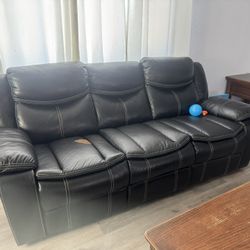 Black Recliner Couches One Rip 