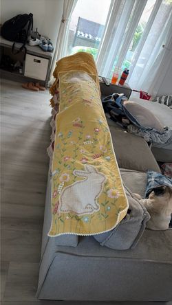 Yellow Floral Bunny Table Runner