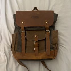 Waxed Canvas Leather Backpack