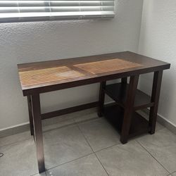 Brown wood desk 