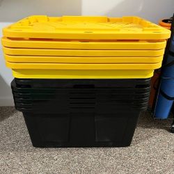 New 8 Pack 27 Gallon Storage Bin Tote