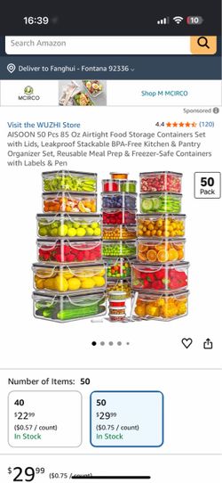 AISOON 50-Piece Airtight Food Storage Container Set
